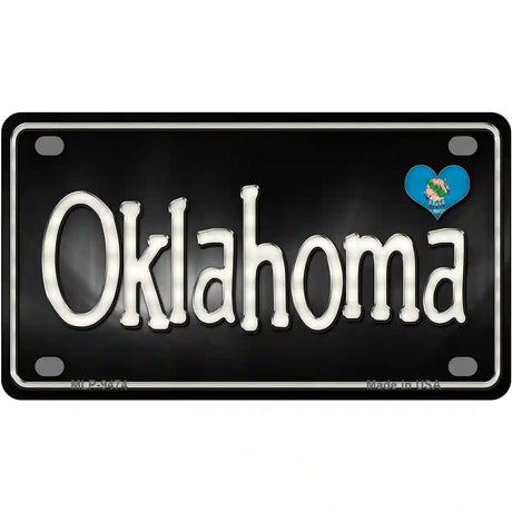 Oklahoma Flag Script Metal Novelty License Plate 4" x 2.2" (MLP)