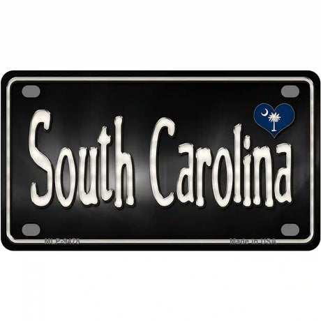 South Carolina Flag Script Metal Novelty License Plate 4" x 2.2" (MLP)