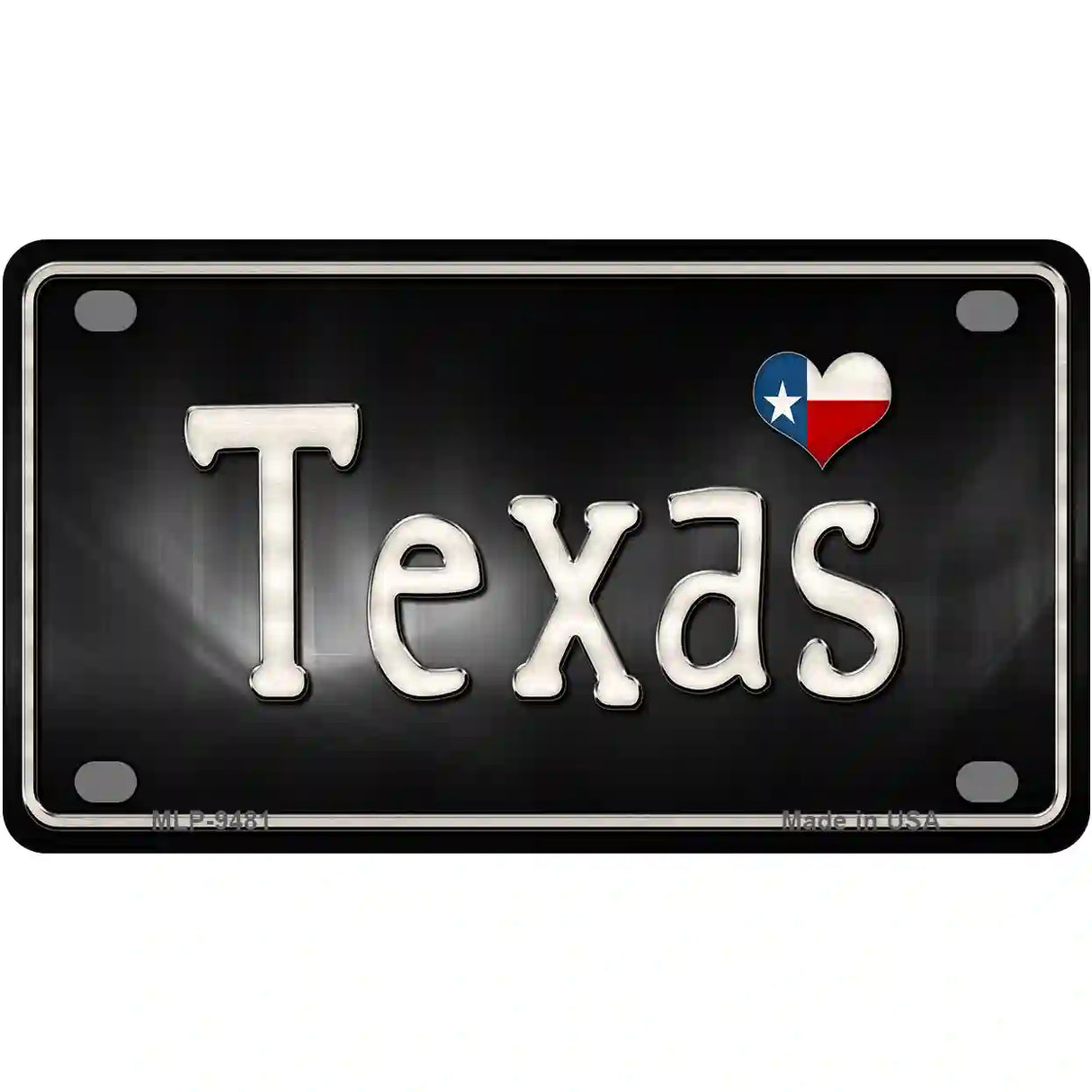 Texas Flag Script Metal Novelty License Plate 4" x 2.2" (MLP)