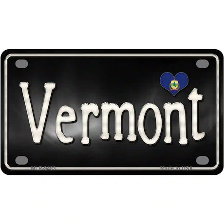 Vermont Flag Script Metal Novelty License Plate 4" x 2.2" (MLP)