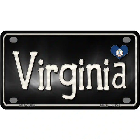 Virginia Flag Script Metal Novelty License Plate 4" x 2.2" (MLP)