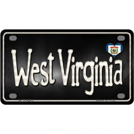 West Virginia Flag Script Metal Novelty License Plate 4" x 2.2" (MLP)