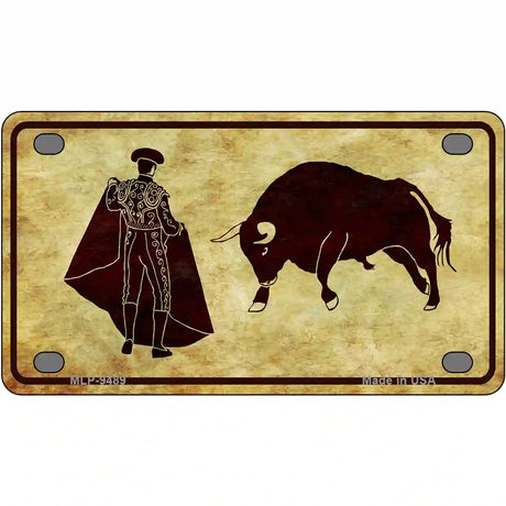 Bullfight Novelty Metal License Plate 4" x 2.2" (MLP)