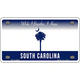 South Carolina Dark Blue Blank Novelty Metal License Plate 4" x 2.2" (MLP)