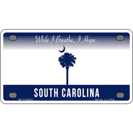 South Carolina Dark Blue Blank Novelty Metal License Plate 4" x 2.2" (MLP)