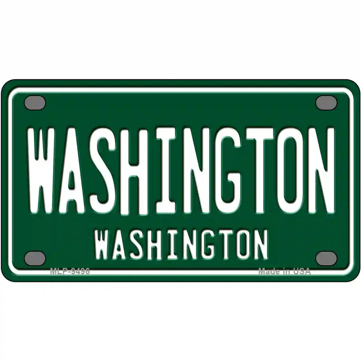 Washington Green Novelty Metal License Plate 4" x 2.2" (MLP)