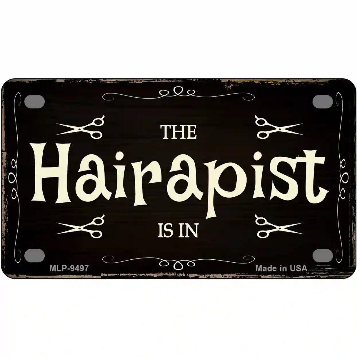 Hairapist Novelty Metal License Plate 4" x 2.2" (MLP)