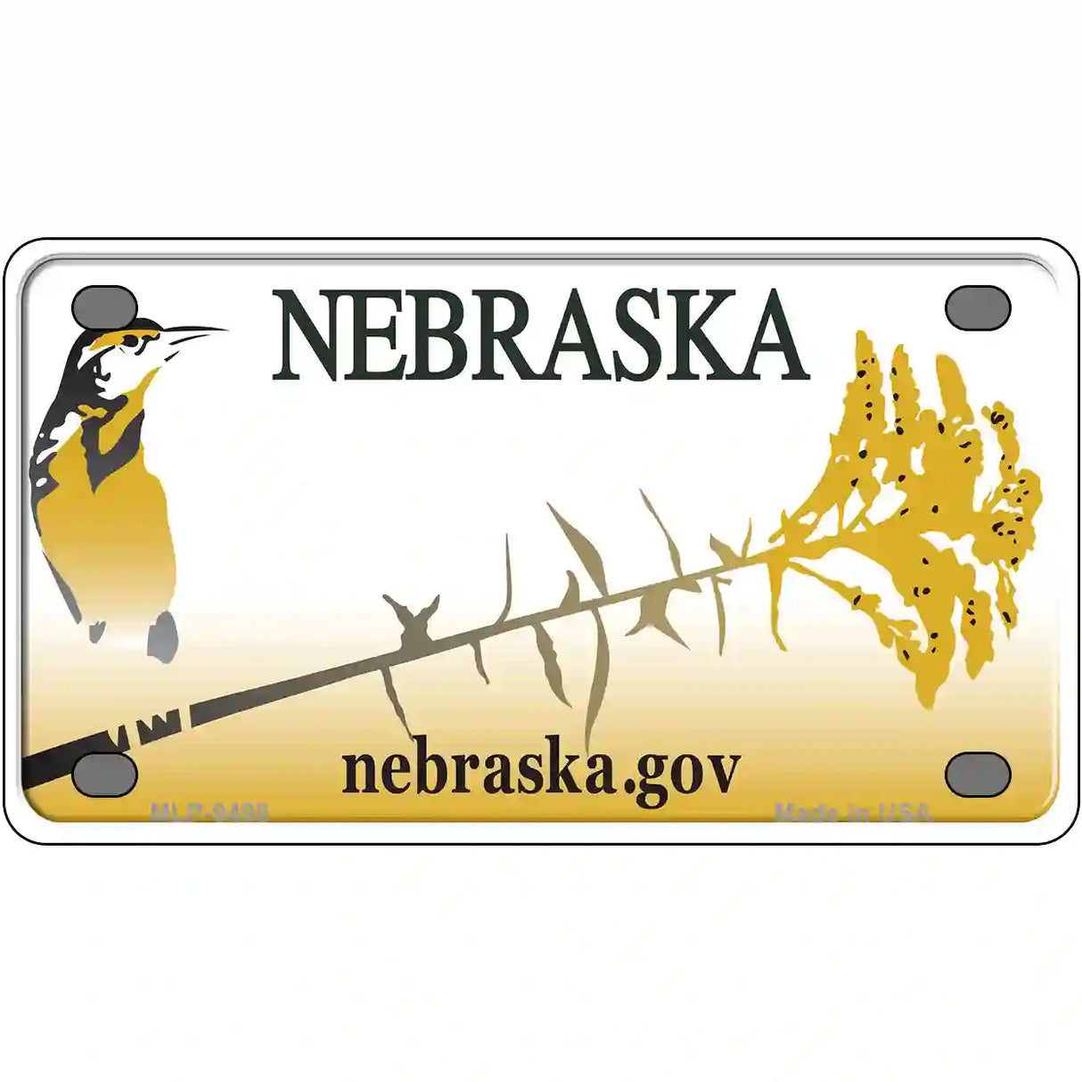 Nebraska Novelty Metal License Plate 4" x 2.2" (MLP) / Yes