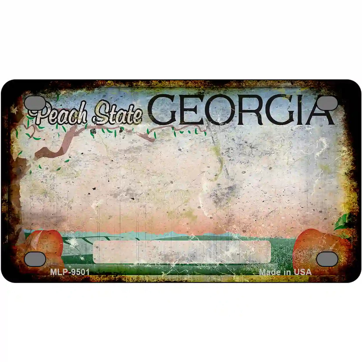 Georgia Rusty Novelty Metal License Plate 4" x 2.2" (MLP) / Yes