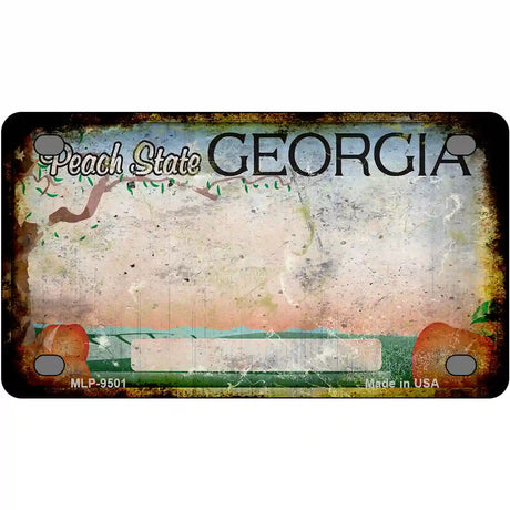 Georgia Rusty Novelty Metal License Plate 4" x 2.2" (MLP) / Yes