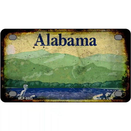 Alabama Rusty Novelty Metal License Plate 4" x 2.2" (MLP)