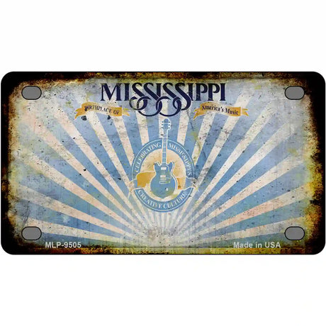 Mississippi Rusty Novelty Metal License Plate 4" x 2.2" (MLP) / Yes