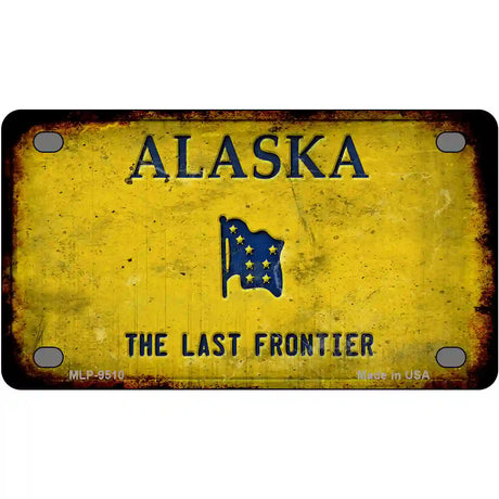 Alaska Rusty Novelty Metal License Plate 4" x 2.2" (MLP) / Yes