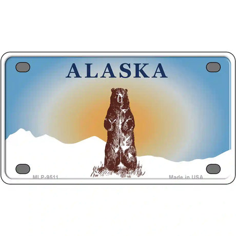 Alaska Bear Novelty Metal License Plate 4" x 2.2" (MLP)