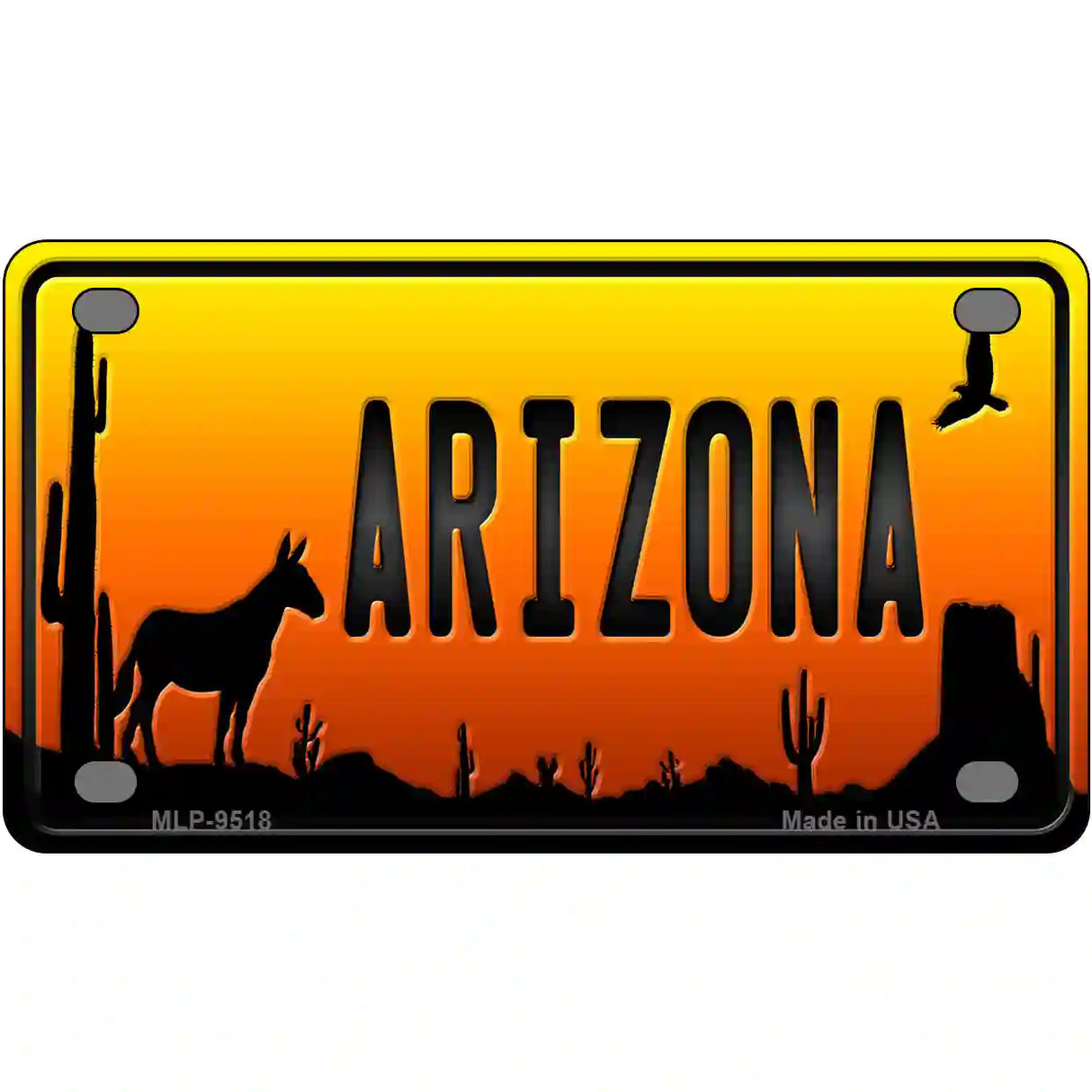 Donkey Arizona Scenic Novelty Metal License Plate 4" x 2.2" (MLP)