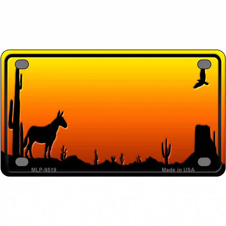 Donkey Blank Scenic Novelty Metal License Plate 4" x 2.2" (MLP)