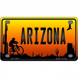 Biker Arizona Scenic Novelty Metal License Plate 4" x 2.2" (MLP)