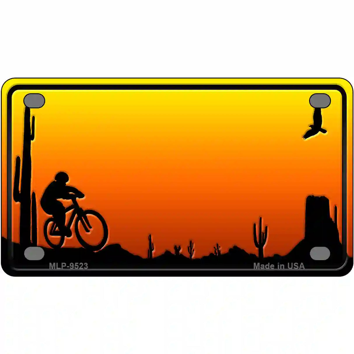 Biker Blank Scenic Novelty Metal License Plate 4" x 2.2" (MLP)