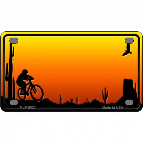 Biker Blank Scenic Novelty Metal License Plate 4" x 2.2" (MLP)