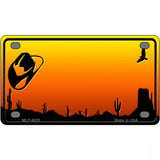 Cowboy Hat Blank Scenic Novelty Metal License Plate 4" x 2.2" (MLP)