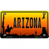 Cowboy Arizona Scenic Novelty Metal License Plate 4" x 2.2" (MLP)