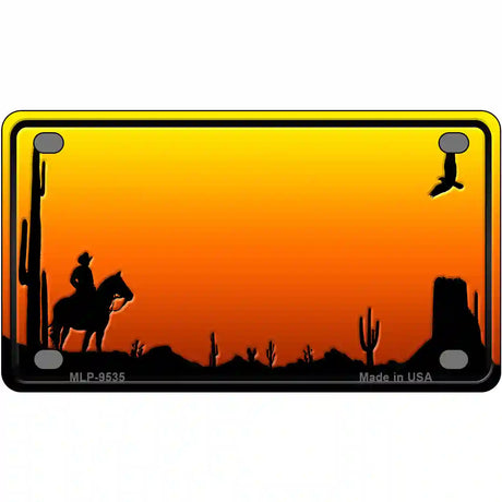 Cowboy Blank Scenic Novelty Metal License Plate 4" x 2.2" (MLP)