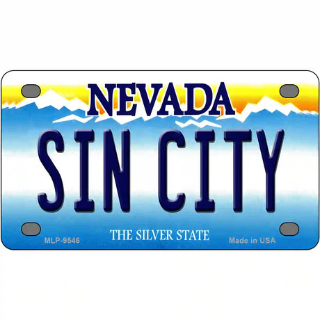 Sin City Nevada Novelty Metal License Plate 4" x 2.2" (MLP)