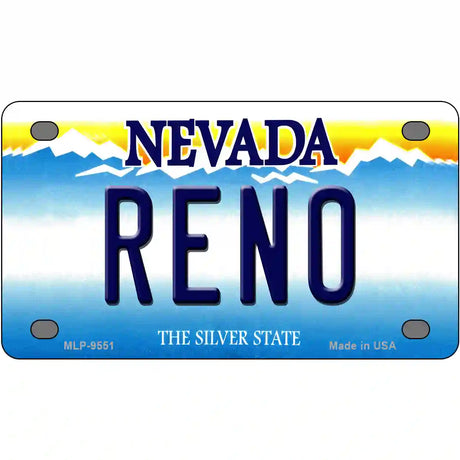 Reno Nevada Novelty Metal License Plate 4" x 2.2" (MLP)