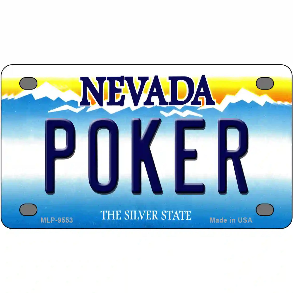 Poker Nevada Novelty Metal License Plate 4" x 2.2" (MLP)