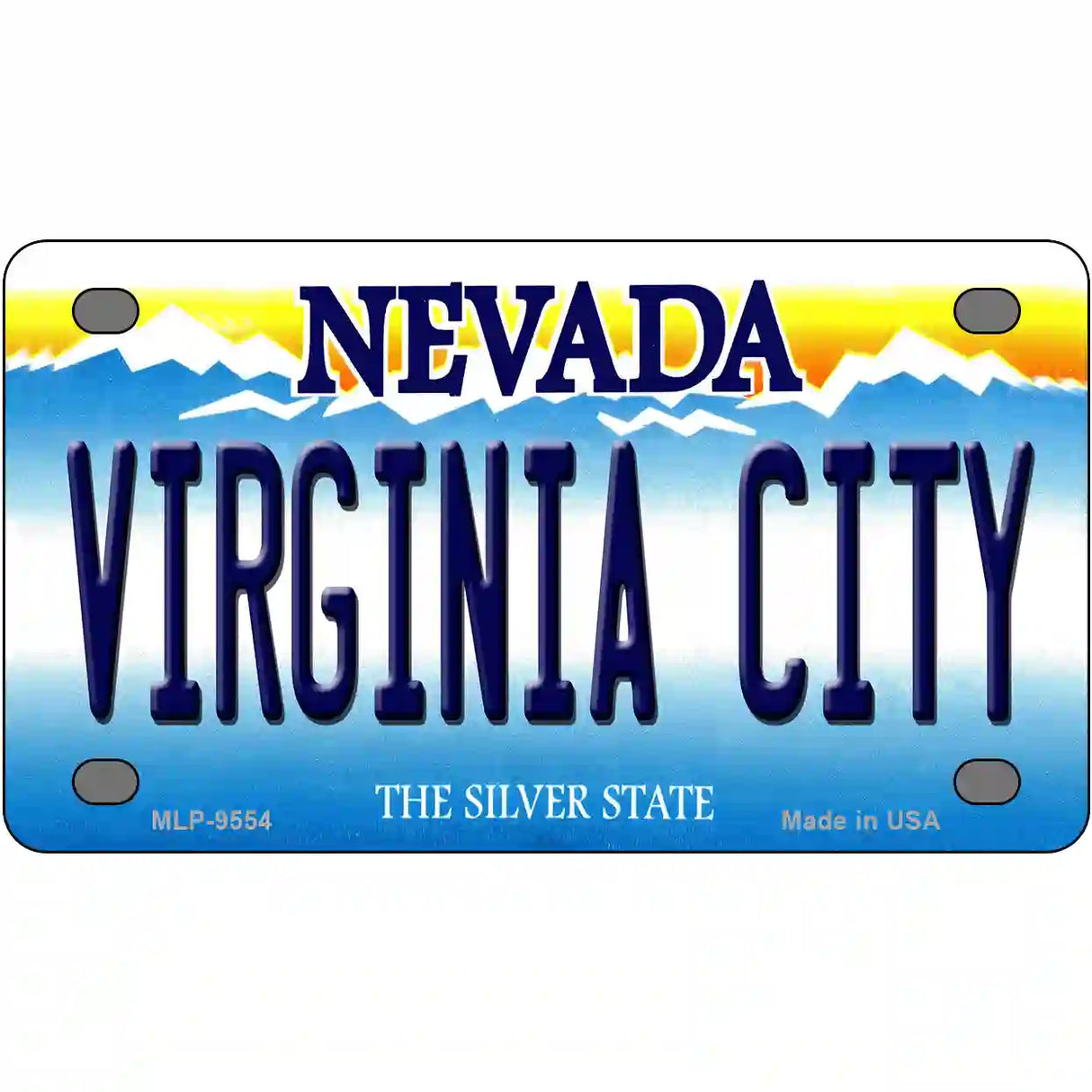 Virginia City Nevada Novelty Metal License Plate 4" x 2.2" (MLP)