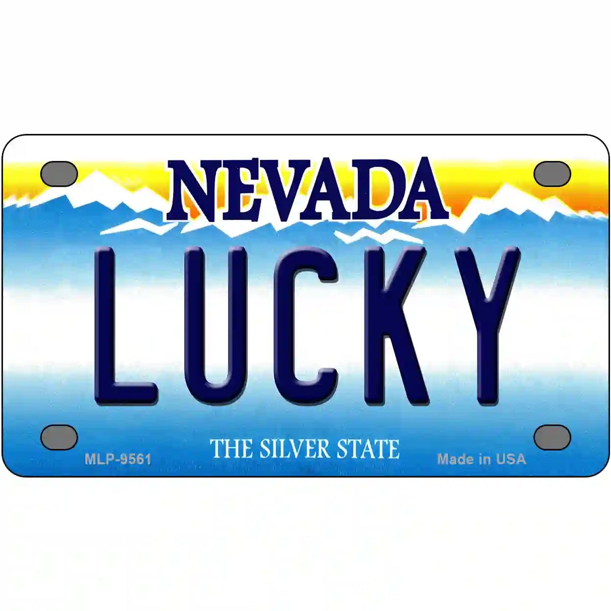 Lucky Nevada Novelty Metal License Plate 4" x 2.2" (MLP)