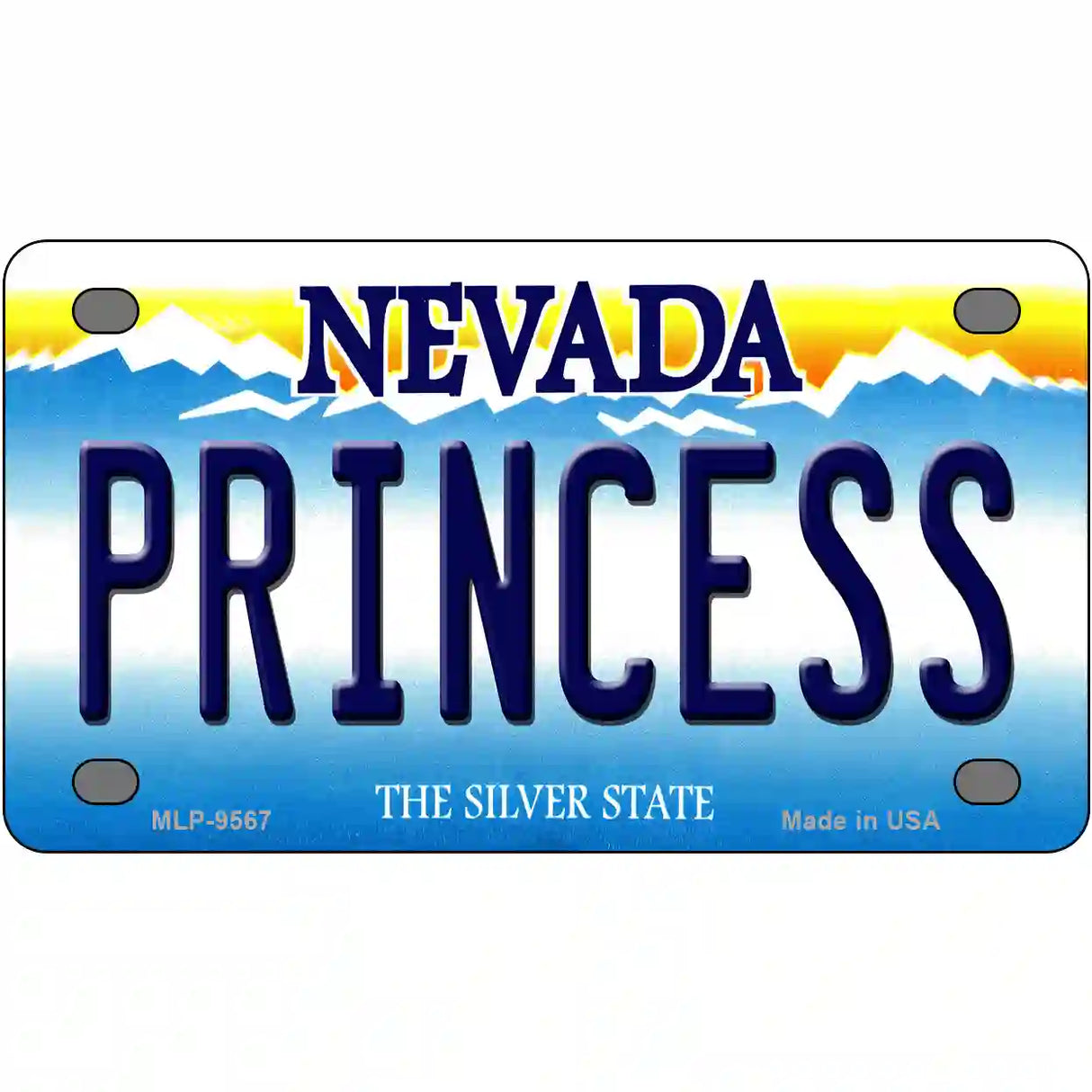 Princess Nevada Novelty Metal License Plate 4" x 2.2" (MLP)