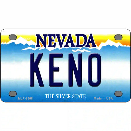 Keno Nevada Novelty Metal License Plate 4" x 2.2" (MLP)