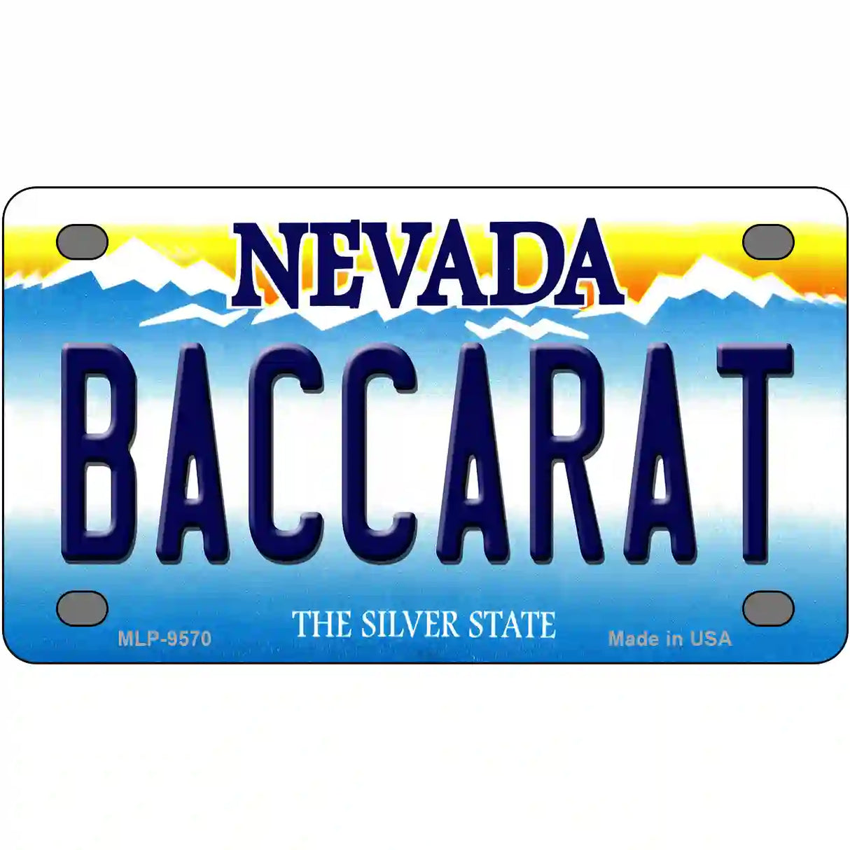 Baccarat Nevada Novelty Metal License Plate 4" x 2.2" (MLP)