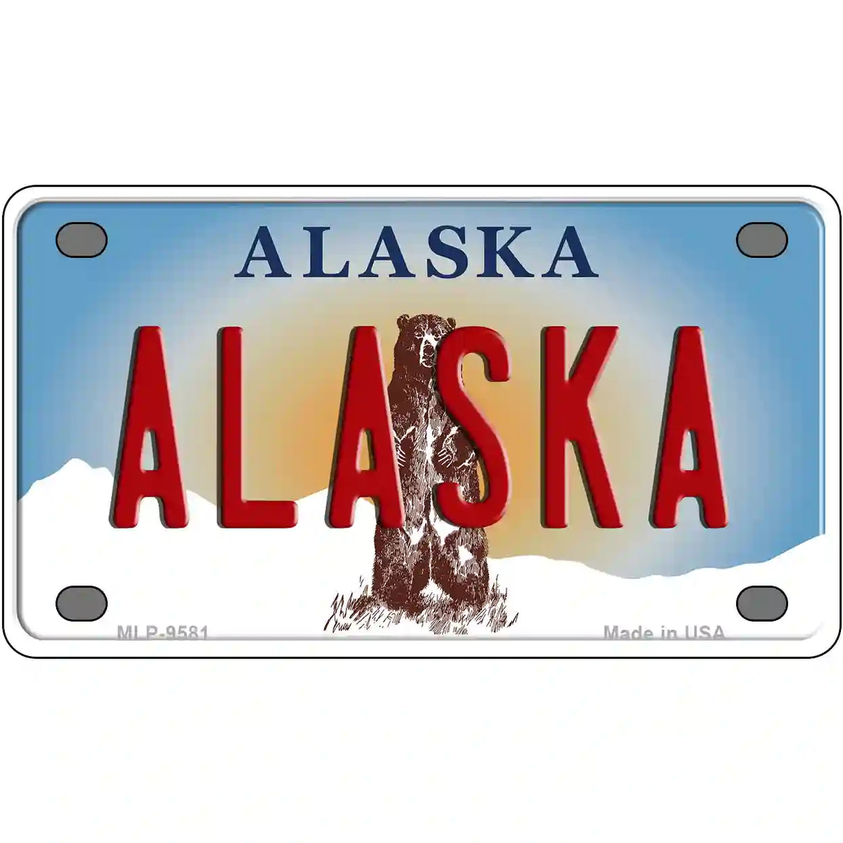 Alaska State Novelty Metal License Plate 4" x 2.2" (MLP)