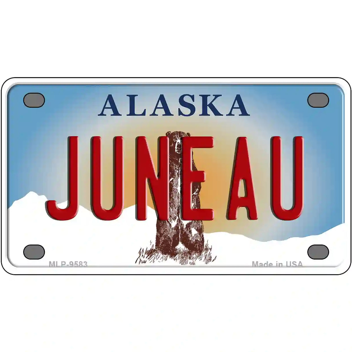 Juneau Alaska State Novelty Metal License Plate 4" x 2.2" (MLP)