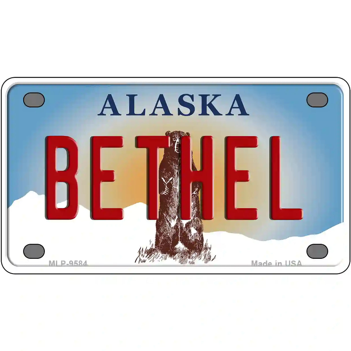 Bethel Alaska State Novelty Metal License Plate 4" x 2.2" (MLP)