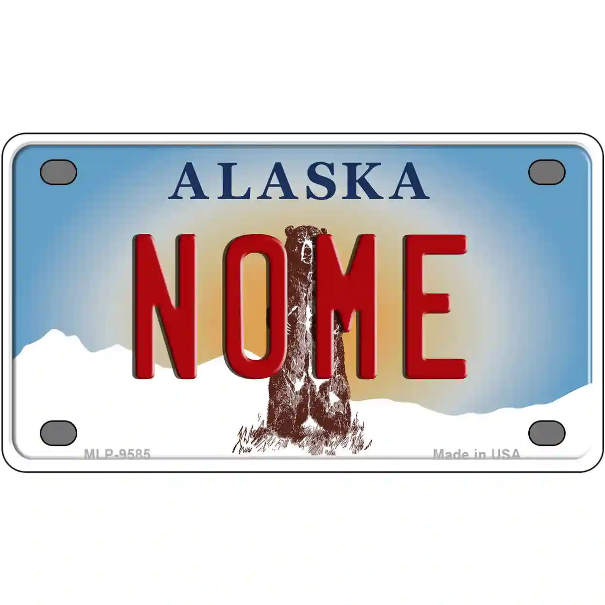 Nome Alaska State Novelty Metal License Plate 4" x 2.2" (MLP)