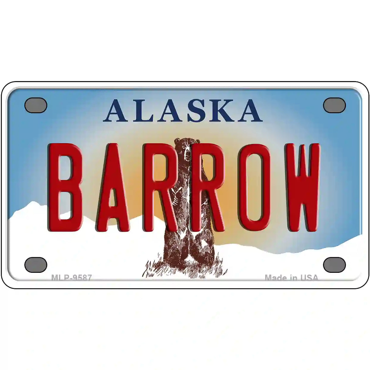 Barrow Alaska State Novelty Metal License Plate 4" x 2.2" (MLP)