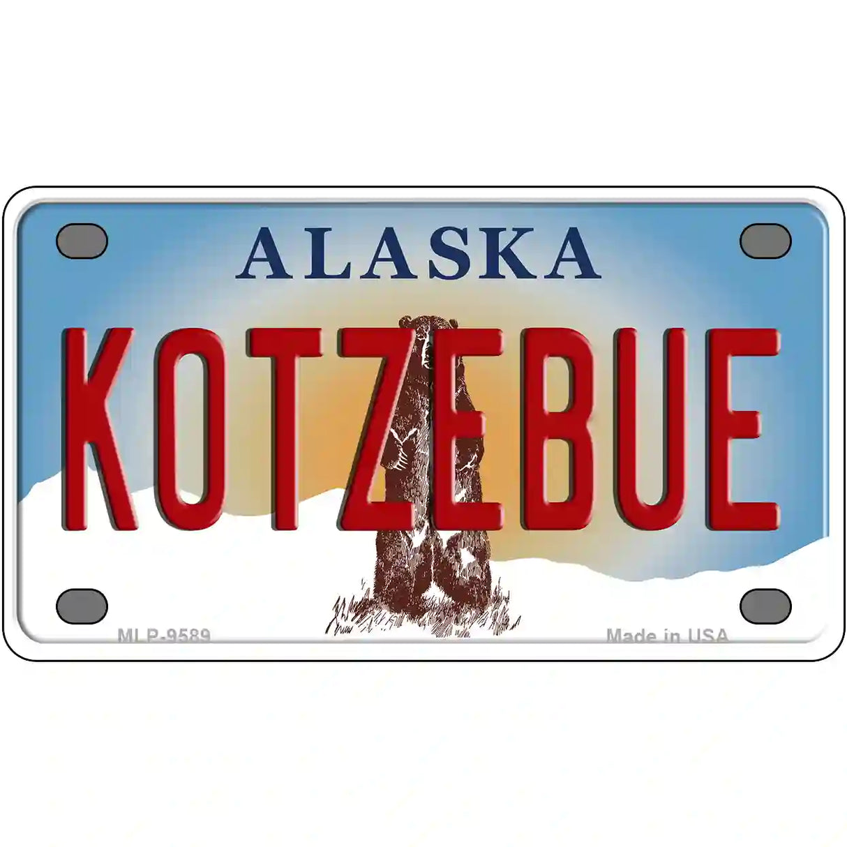 Kotzebue Alaska State Novelty Metal License Plate 4" x 2.2" (MLP)