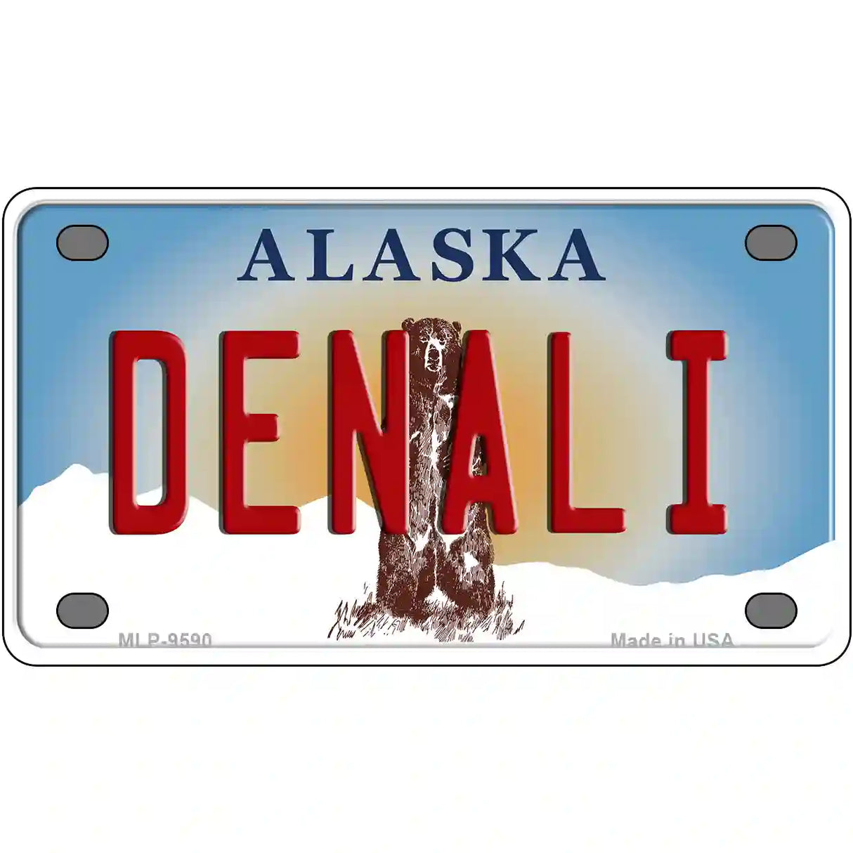 Denali Alaska State Novelty Metal License Plate 4" x 2.2" (MLP)