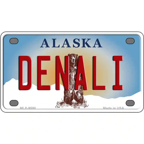 Denali Alaska State Novelty Metal License Plate 4" x 2.2" (MLP)