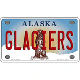 Glaciers Alaska State Novelty Metal License Plate 4" x 2.2" (MLP)