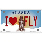 I Love Fly Alaska State Novelty Metal License Plate 4" x 2.2" (MLP)