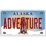 Adventure Alaska State Novelty Metal License Plate 4" x 2.2" (MLP)