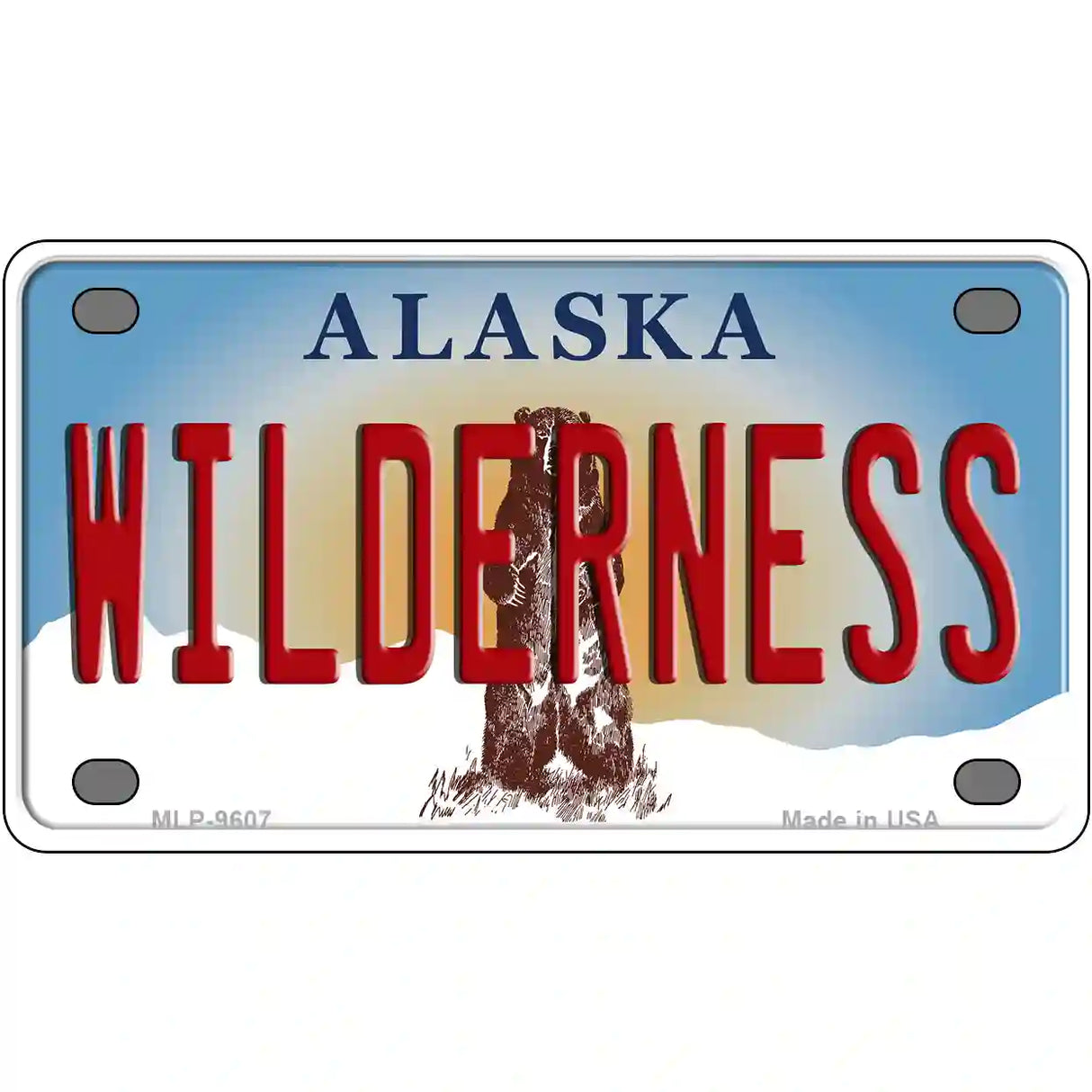 Wilderness Alaska State Novelty Metal License Plate 4" x 2.2" (MLP)