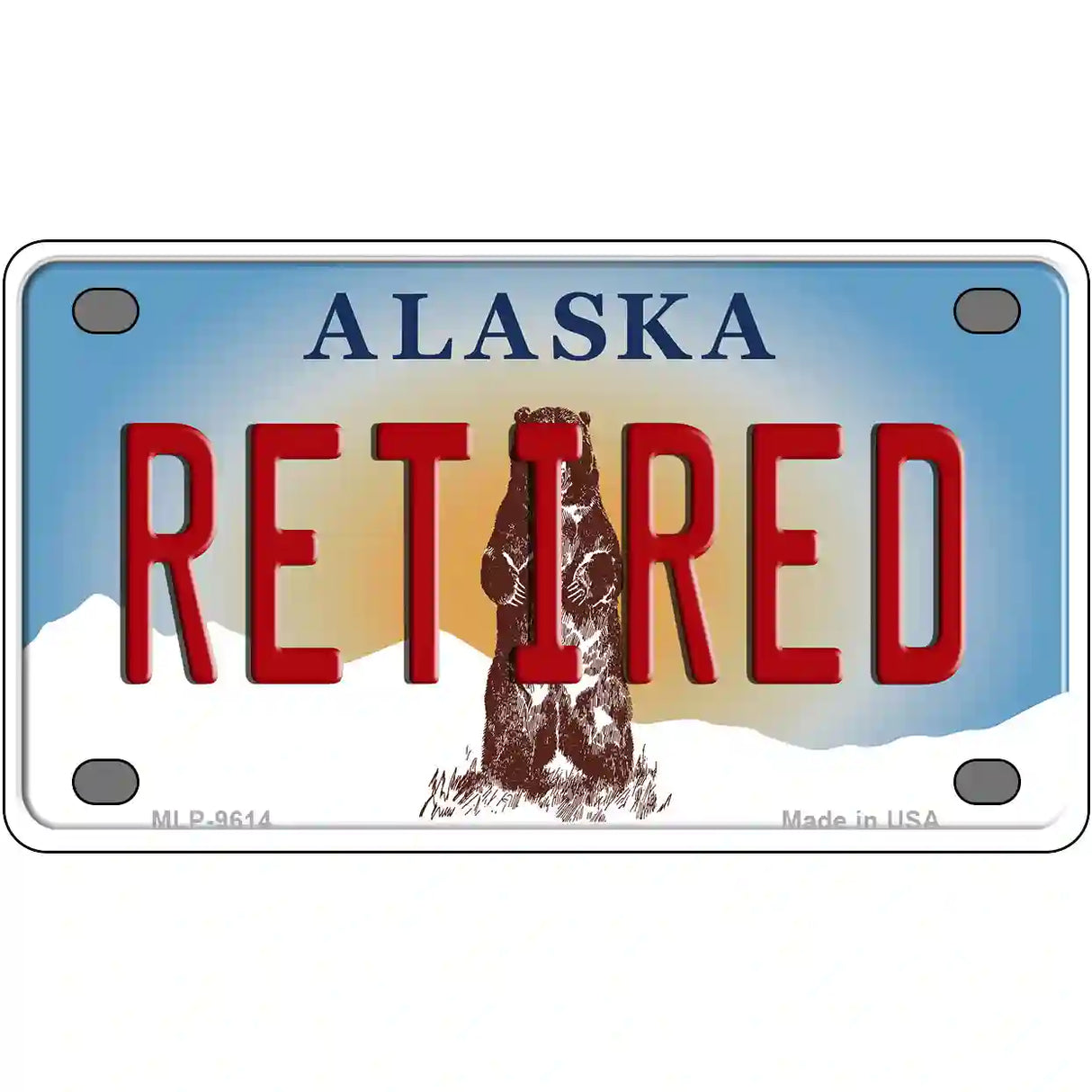 Retired Alaska State Novelty Metal License Plate 4" x 2.2" (MLP)