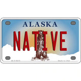 Native Alaska State Novelty Metal License Plate 4" x 2.2" (MLP)