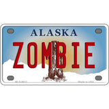 Zombie Alaska State Novelty Metal License Plate 4" x 2.2" (MLP)