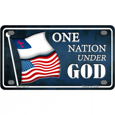 One Nation Under God Novelty Metal License Plate 4" x 2.2" (MLP)